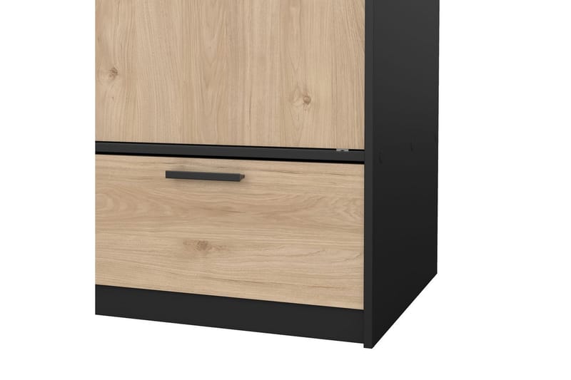Tetsu Garderobe 121x200 cm - M�ørkegrå/Natur - Opbevaring - Tøjopbevaring - Garderobeskabe