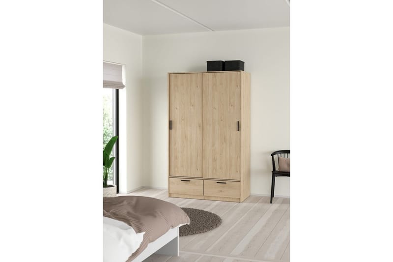 Tetsu Garderobe 121x200 cm - Natur - Opbevaring - Tøjopbevaring - Garderobeskabe