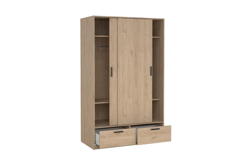 Tetsu Garderobe 121x200 cm - Natur - Opbevaring - Tøjopbevaring - Garderobeskabe