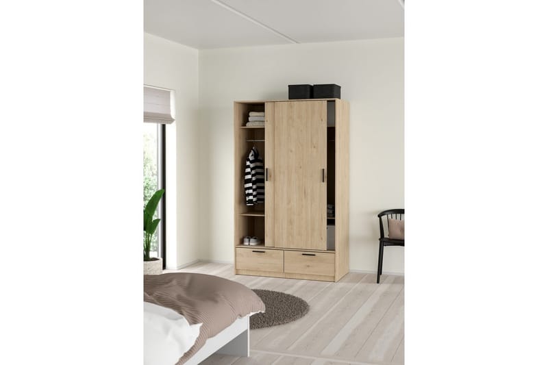 Tetsu Garderobe 121x200 cm - Natur - Opbevaring - Tøjopbevaring - Garderobeskabe