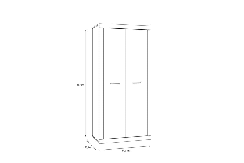 Tolovgrad Garderobe 54x92 cm - Grå/Hvid - Garderobeskabe - Garderobeskab & klædeskab