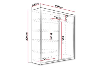 Top Garderobe 62x150 cm - Opbevaring - Tøjopbevaring - Garderobeskabe