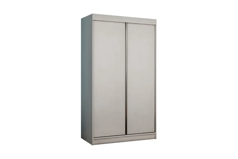 Top Garderobeskab 100 cm i Malet Træ med Metalramme, Hvid