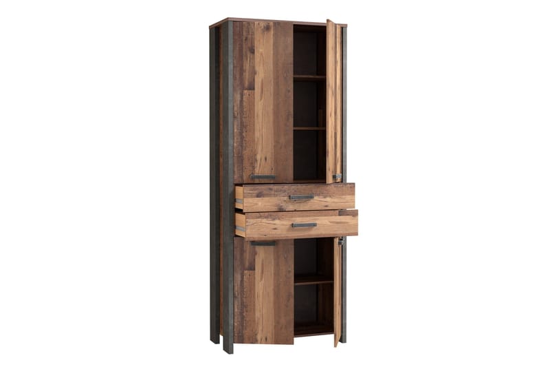 Torelles Garderobe 87x221 cm - Brun / grå - Opbevaring - Tøjopbevaring - Garderobeskabe