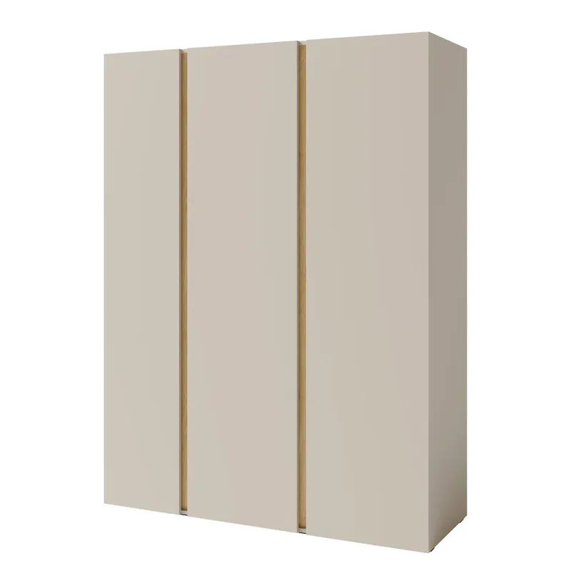 Travic Garderobeskab 145 cm i Træ, Beige