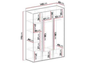 Travic Garderobeskab 145 cm - Opbevaring - Tøjopbevaring - Garderobeskabe