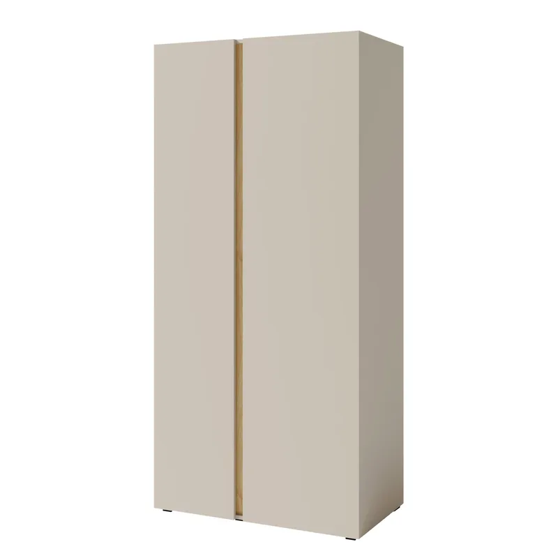 Travic Garderobeskab 90 cm i Træ, Beige