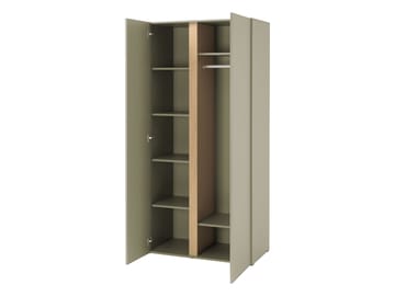 Travic Garderobeskab 90 cm i Træ - Greige - Opbevaring - Tøjopbevaring - Garderobeskabe