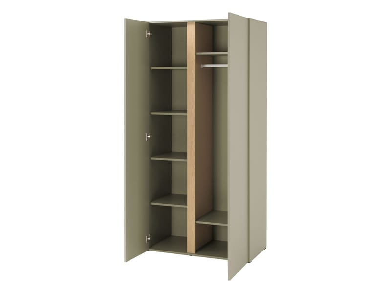 Travic Garderobeskab 90 cm i Træ - Greige - Opbevaring - Tøjopbevaring - Garderobeskabe