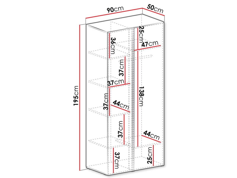 Travic Garderobeskab 90 cm - Opbevaring - Tøjopbevaring - Garderobeskabe