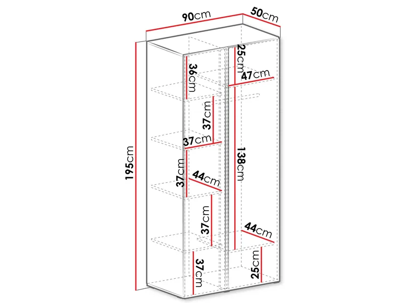 Travic Garderobeskab 90 cm - Opbevaring - Tøjopbevaring - Garderobeskabe