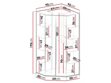 Travic Garderobeskab 95 cm - Opbevaring - Tøjopbevaring - Garderobeskabe - Hjørnegarderobe