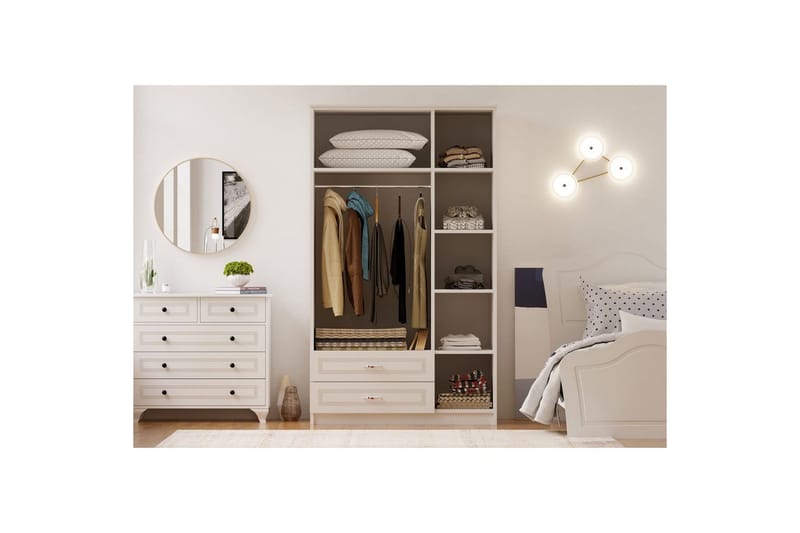 Travric Garderobe 105x180 cm - Mat Hvid - Opbevaring - Tøjopbevaring - Garderobeskabe