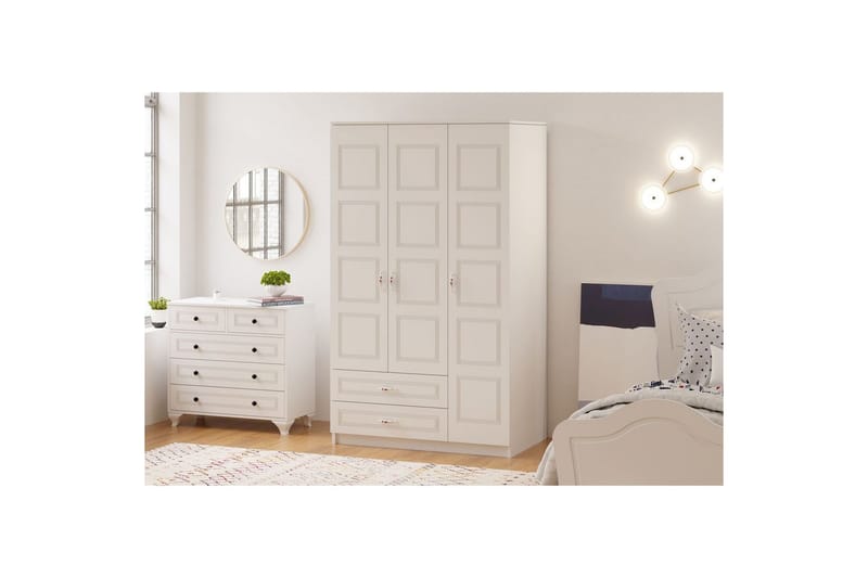 Travric Garderobe 105x180 cm - Mat Hvid - Opbevaring - Tøjopbevaring - Garderobeskabe