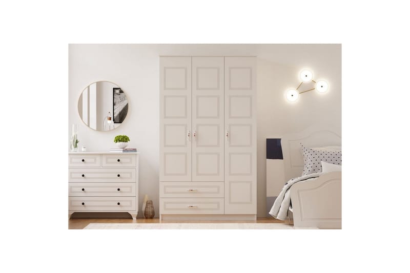 Travric Garderobe 105x180 cm - Mat Hvid - Opbevaring - Tøjopbevaring - Garderobeskabe