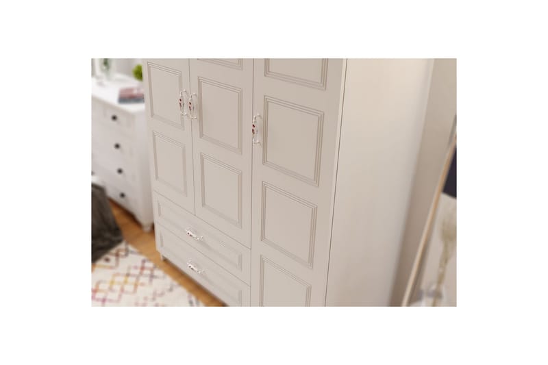 Travric Garderobe 105x180 cm - Mat Hvid - Opbevaring - Tøjopbevaring - Garderobeskabe