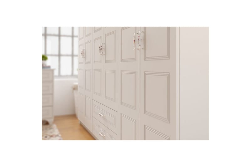 Travric Garderobe 210x180 cm - Mat Hvid - Opbevaring - Tøjopbevaring - Garderobeskabe