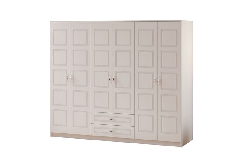 Travric Garderobe 210x180 cm, Mat Hvid