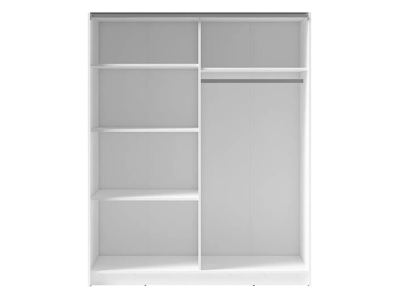 Tyrelon Garderobeskab med spejl 181x198 cm - hvid - Opbevaring - Tøjopbevaring - Garderobeskabe