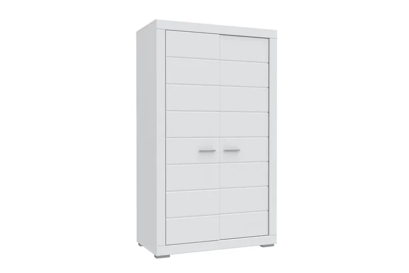 Uzayr garderobe 116x198 cm, Hvid