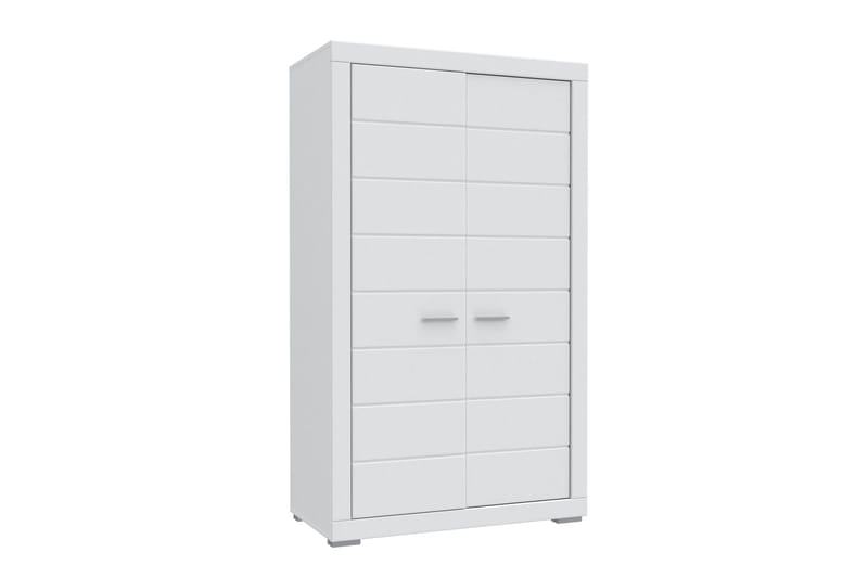 Uzayr garderobe 116x198 cm, Hvid