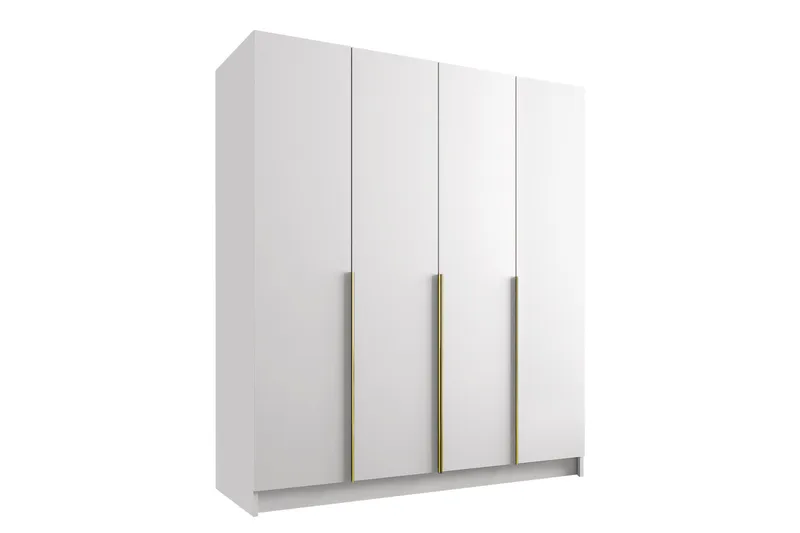 Vadstena Garderob 200 cm - Hvid/Guld - Opbevaring - Tøjopbevaring - Garderobeskabe