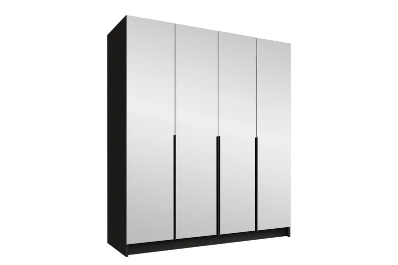 Vadstena Garderob med Spejl 200 cm, Sort