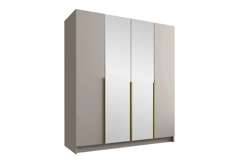 Vadstena Garderobe med Spejl 200 cm, Kashmir/Guld