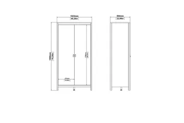 Vallvidera Garderobe 102,3x199 cm - Sort - Opbevaring - Tøjopbevaring - Garderobeskabe