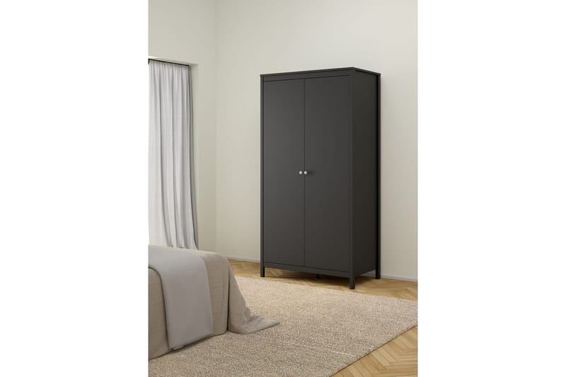 Vallvidera Garderobe 102,3x199 cm - Sort - Opbevaring - Tøjopbevaring - Garderobeskabe