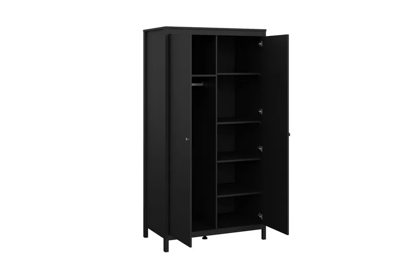 Vallvidera Garderobe 102,3x199 cm - Sort - Opbevaring - Tøjopbevaring - Garderobeskabe