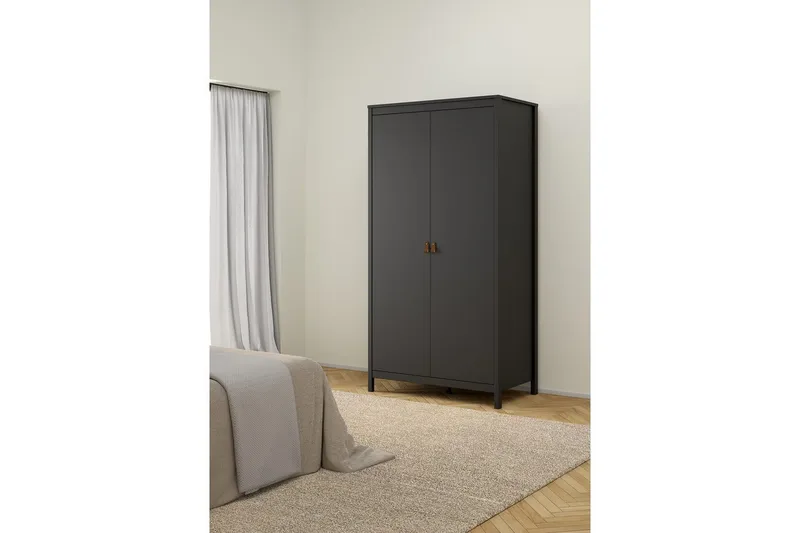Vallvidera Garderobe 102,3x199 cm - Sort - Opbevaring - Tøjopbevaring - Garderobeskabe