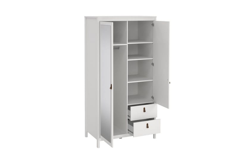 Vallvidera Garderobe 102x199 cm - Hvid - Opbevaring - Tøjopbevaring - Garderobeskabe