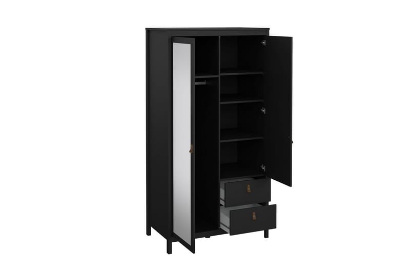 Vallvidera Garderobe 102x199 cm - Sort - Opbevaring - Tøjopbevaring - Garderobeskabe