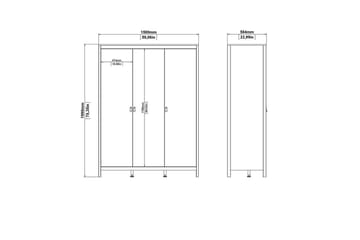 Vallvidera Garderobe 150x199 cm - Sort - Opbevaring - Tøjopbevaring - Garderobeskabe