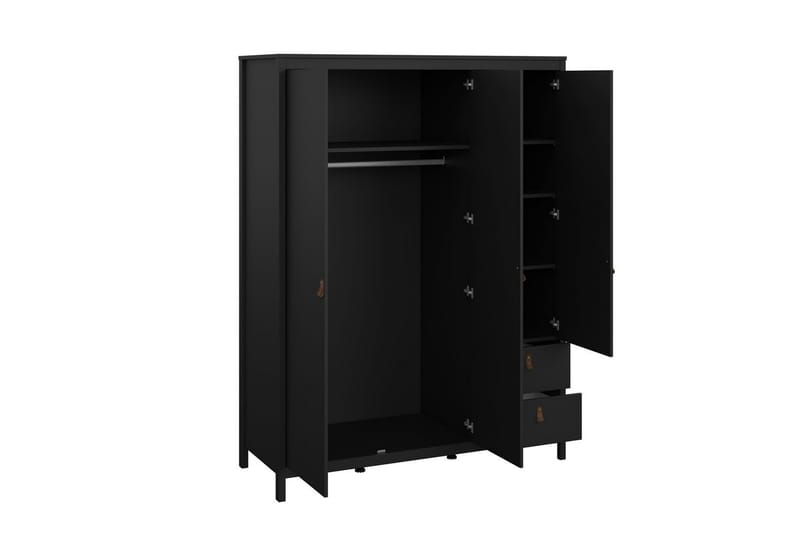 Vallvidera Garderobe 150x199 cm - Sort - Opbevaring - Tøjopbevaring - Garderobeskabe