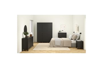 Vallvidera Garderobe 150x199 cm - Sort - Opbevaring - Tøjopbevaring - Garderobeskabe