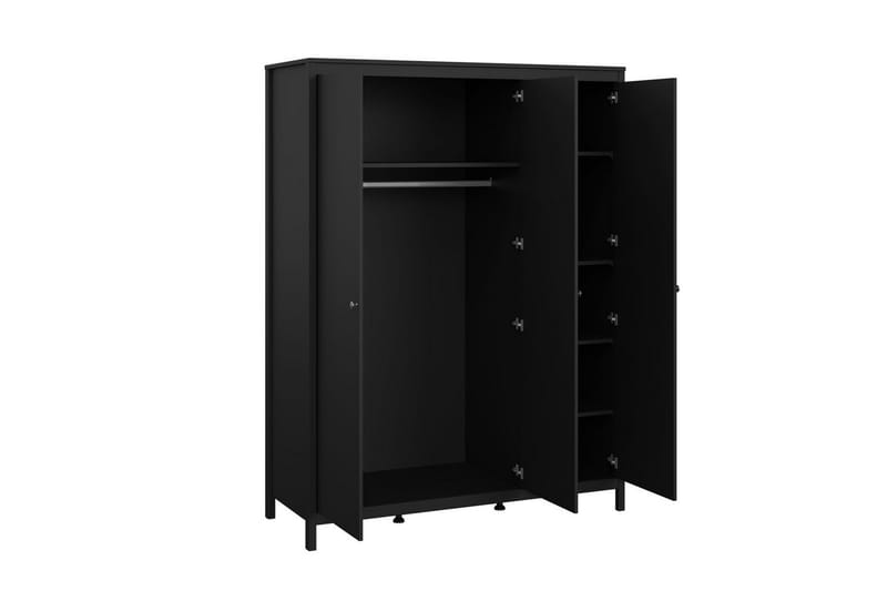 Vallvidera Garderobe 150x199 cm - Sort - Opbevaring - Tøjopbevaring - Garderobeskabe