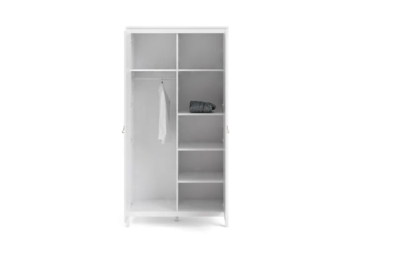 Vallvidera Garderobe 58x102 cm - Hvid/Natur - Opbevaring - Tøjopbevaring - Garderobeskabe