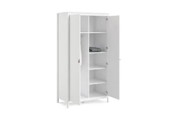 Vallvidera Garderobe 58x102 cm - Hvid/Natur - Opbevaring - Tøjopbevaring - Garderobeskabe
