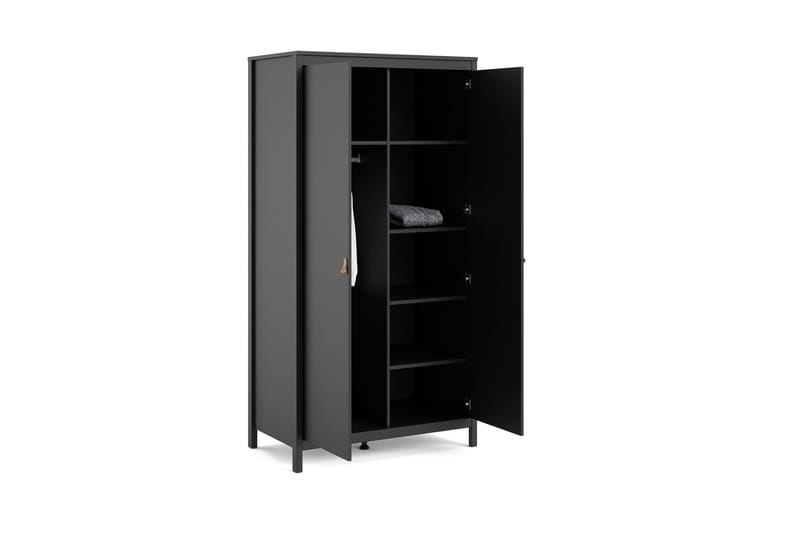 Vallvidera Garderobe 58x102 cm - Sort/Natur - Opbevaring - Tøjopbevaring - Garderobeskabe