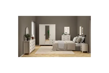 Vallvidera Garderobe med Spejl 150x199 cm - Beige - Opbevaring - Tøjopbevaring - Garderobeskabe