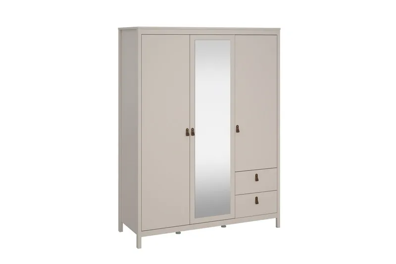 Vallvidera Garderobe med Spejl 150x199 cm - Beige - Opbevaring - Tøjopbevaring - Garderobeskabe