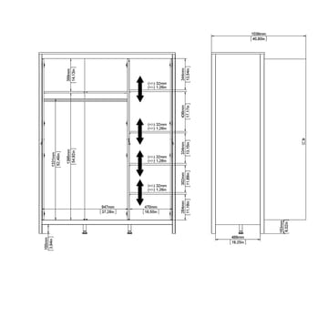 Vallvidera Garderobeskab med 3 døre 150x199 cm - Opbevaring - Tøjopbevaring - Garderobeskabe - Garderobeskab & klædeskab