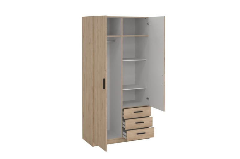 Vandana Garderobe 99x200 cm - Brun - Opbevaring - Tøjopbevaring - Garderobeskabe