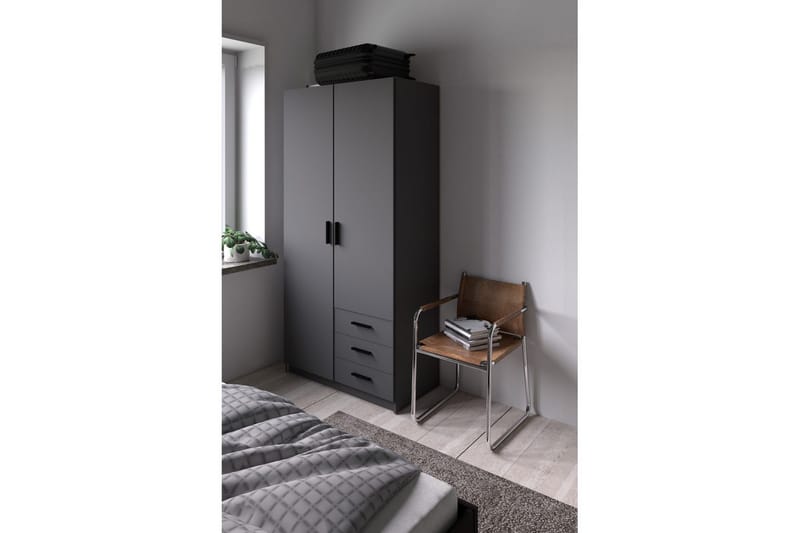 Vandana Garderobe 99x200 cm - Grå - Opbevaring - Tøjopbevaring - Garderobeskabe