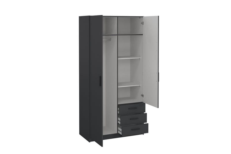 Vandana Garderobe 99x200 cm - Grå - Opbevaring - Tøjopbevaring - Garderobeskabe