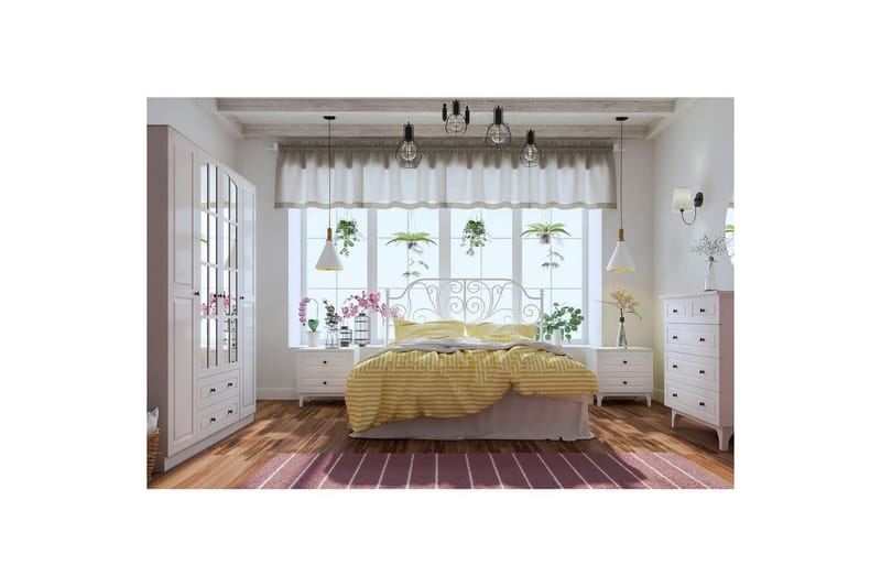 Varin Garderobe 140x180 cm - Mat Hvid - Opbevaring - Tøjopbevaring - Garderobeskabe