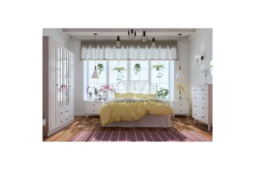 Varin Garderobe 140x180 cm - Mat Hvid - Opbevaring - Tøjopbevaring - Garderobeskabe