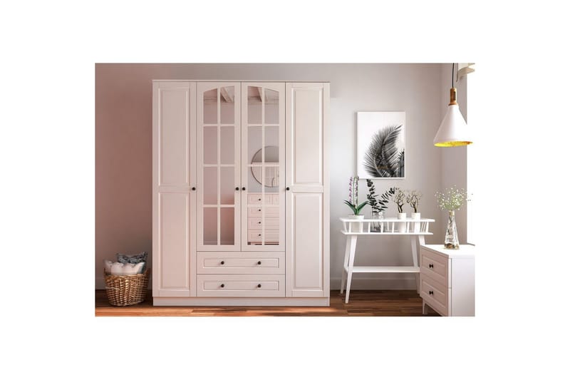 Varin Garderobe 140x210 cm - Mat Hvid - Opbevaring - Tøjopbevaring - Garderobeskabe
